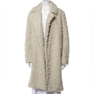 Vince Shaggy Faux Fur Ivory Coat Large